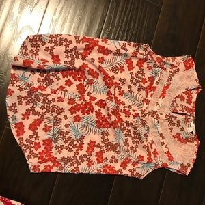 Pink and red floral top